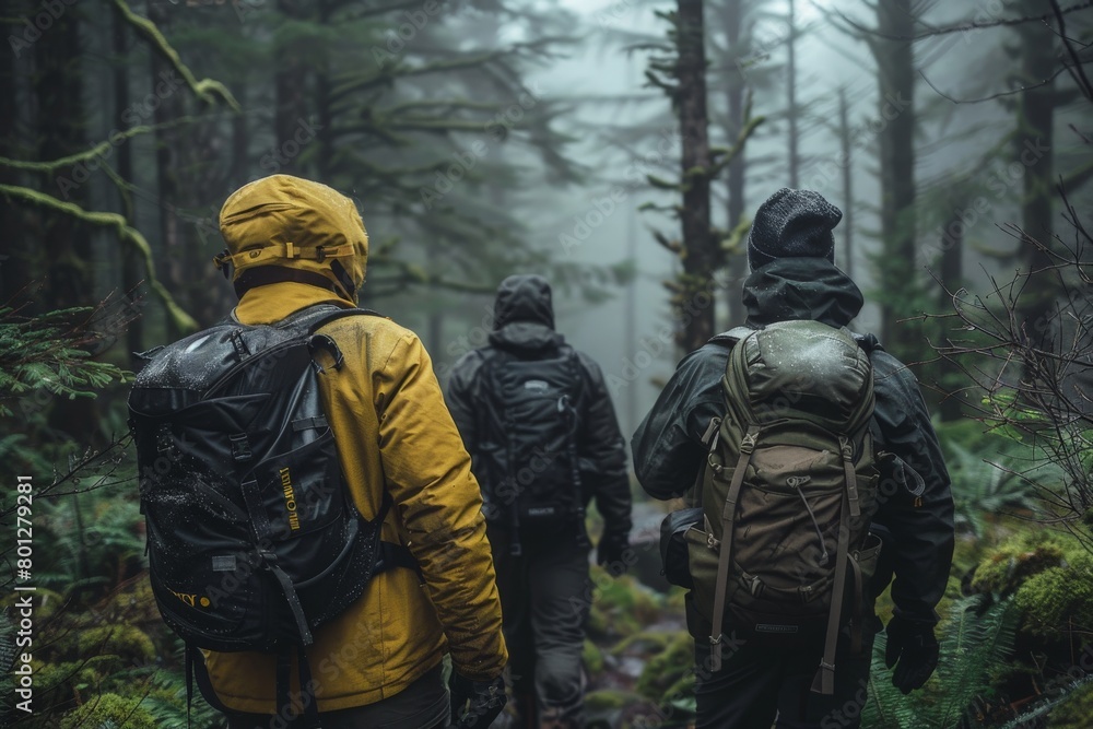 The collective adventure of a team delving into the depths of a forest.