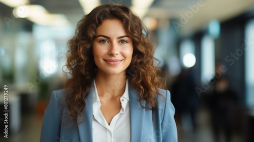 Portrait of a young businesswoman smiling in an office