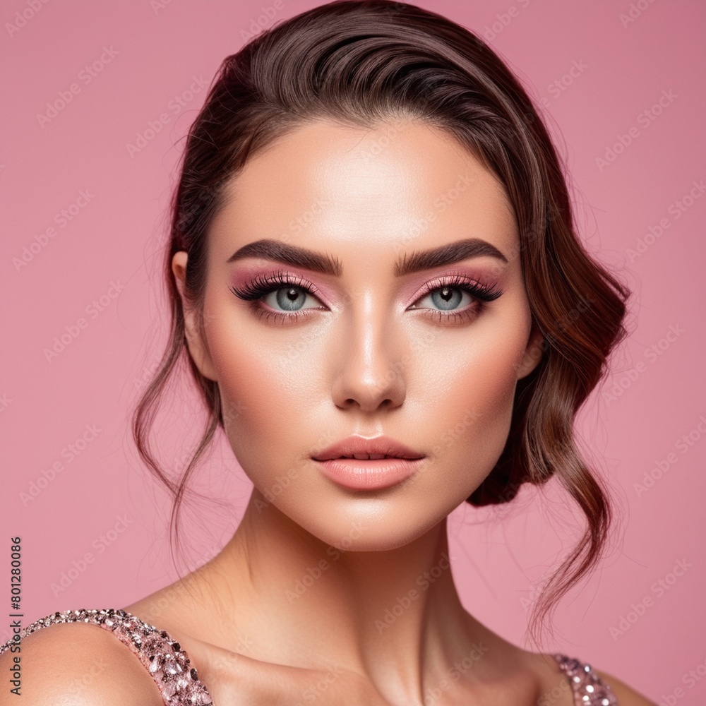 A beautiful face with perfect makeup A beautiful face with perfect makeup