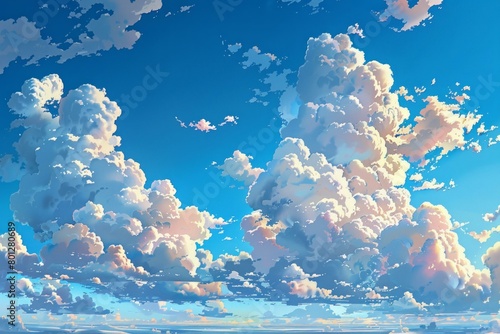 anime cloudscape illustration photo