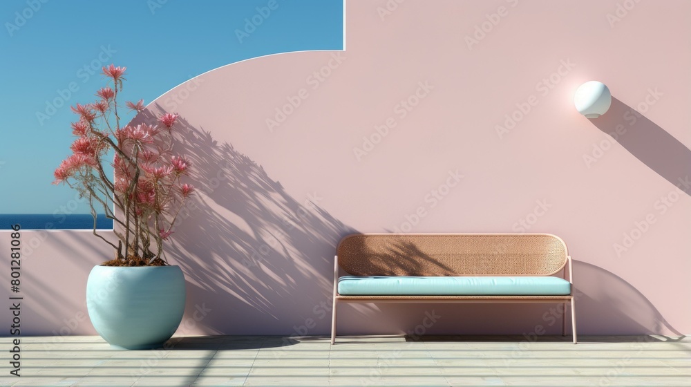 pink and blue outdoor living space pink and blue outdoor living space