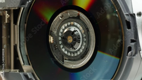 Wallpaper Mural Vintage cd music player with disk inside close-up. Using portable music player for listening with compact disc Torontodigital.ca