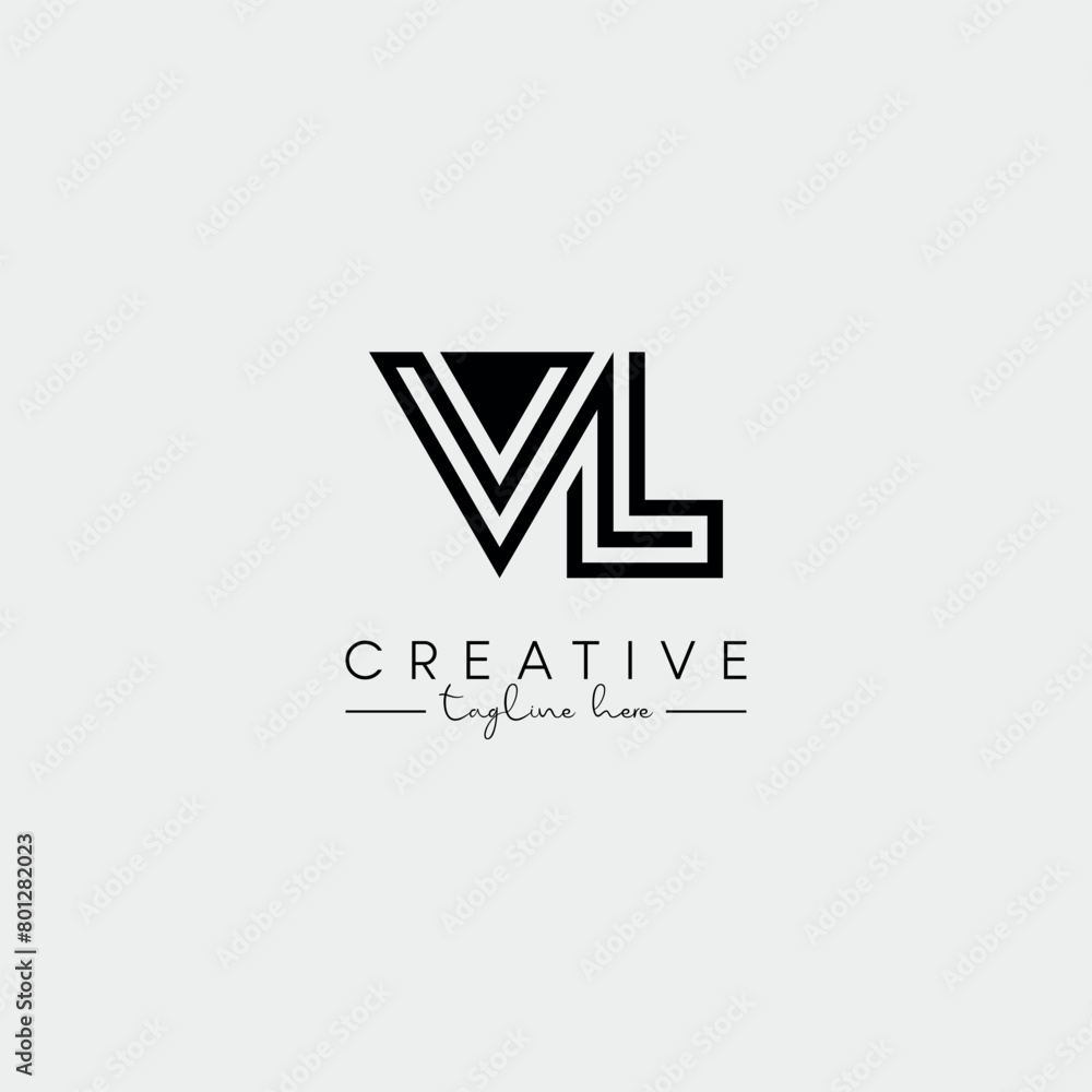 Abstract Minimal Letter VL LV Initial Based Stylish Line Logo Design Vector. Abstract Minimal Letter VL LV Initial Based Stylish Line Logo Design Vector.