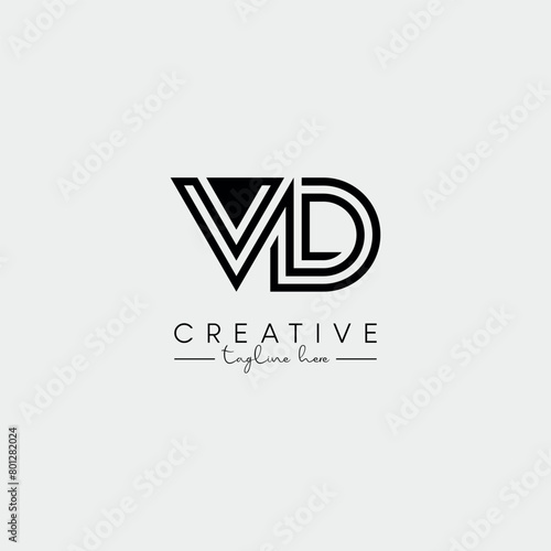 Free Download Abstract Minimal Letter VD DV Initial Based Stylish Line Logo Design Vector. - GFXLoad