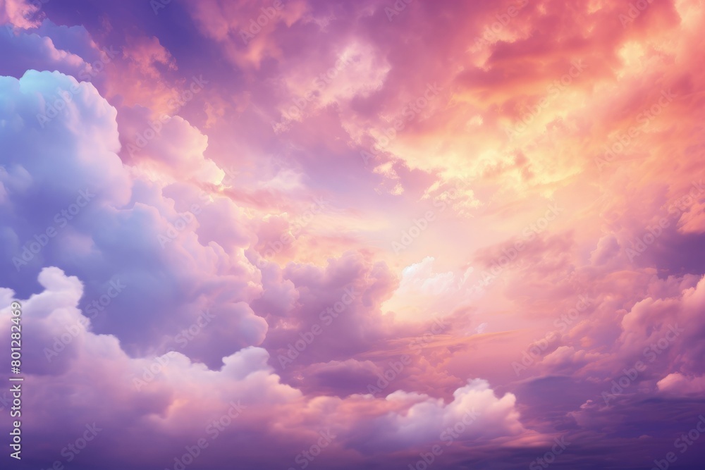 A Vivid Sunset Sky with Pink and Purple Clouds