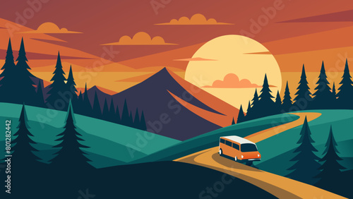 sunset in the hill area
