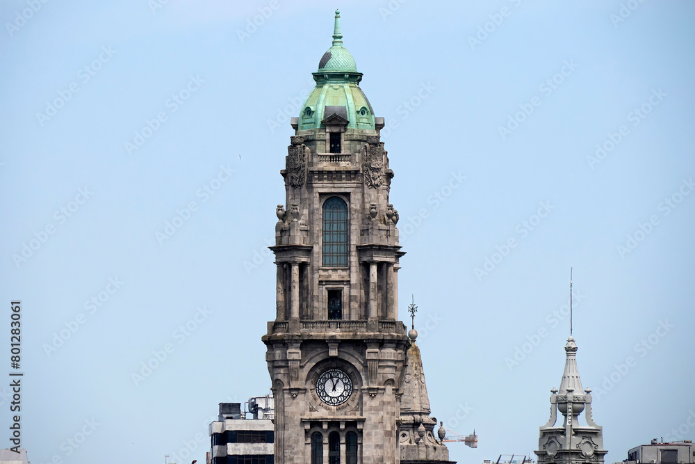 Porto city hall building tower, Portugal.