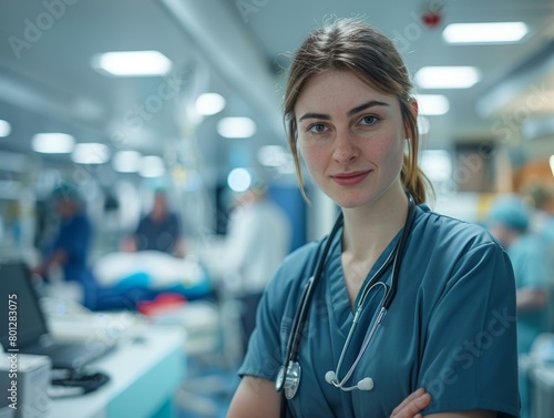 Portrait of a Confident Female Doctor in a Hospital Setting