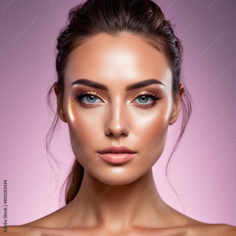 Fototapeta premium A beautiful face with perfect makeup