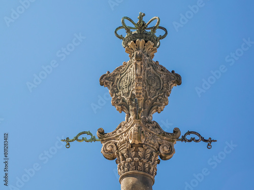 column outside Porto historic church cathedral portugal