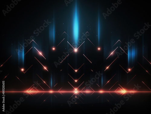 Black glowing arrows abstract background pointing upwards, representing growth progress technology digital marketing digital artwork with copyspace