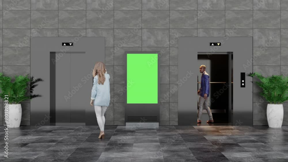 4k 3D animation of Modern Office Or Hotel Entrance With Blank Billboard 4k 3D animation of Modern Office Or Hotel Entrance With Blank Billboard