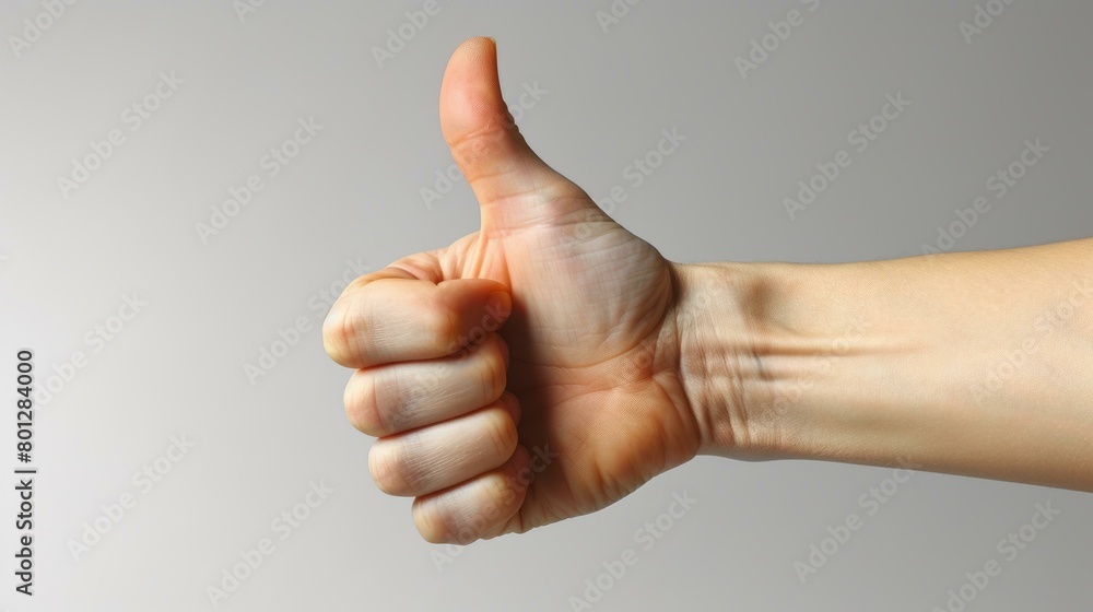 Caucasian hand giving thumbs up