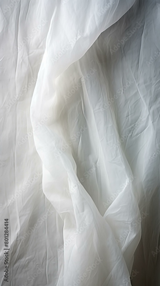 Obraz premium White crumpled fabric with dark shadows