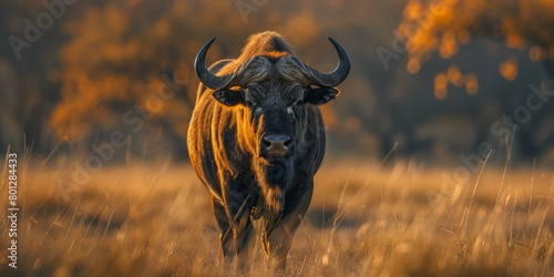 Cape buffalo in the golden grasslands