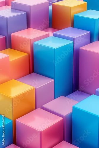 Colorful 3D Cubes photo