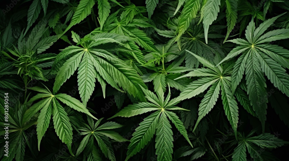 Close-up of cannabis leaves Close-up of cannabis leaves