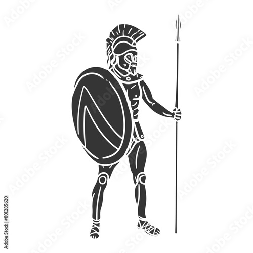 Spartan Warrior Icon Silhouette Illustration. Sparta Vector Graphic Pictogram Symbol Clip Art. Doodle Sketch Black Sign.