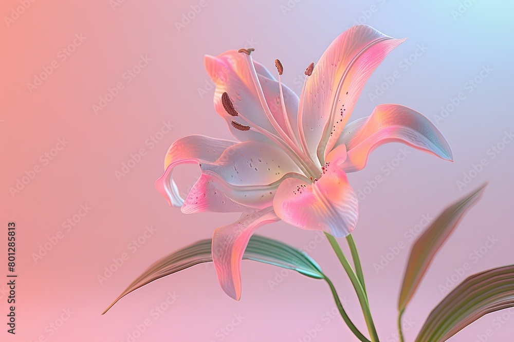 Obraz premium Serene Lily Flower Against Gradient Background