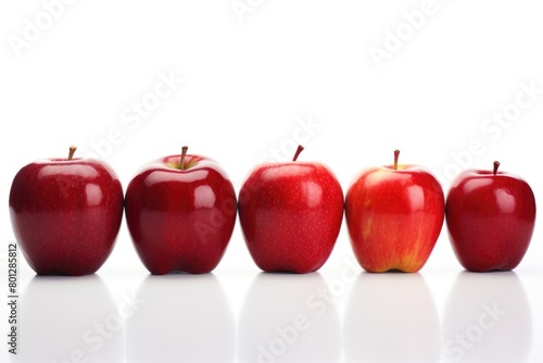 Red apples isolated on white background. Healthy eating and dieting concept.