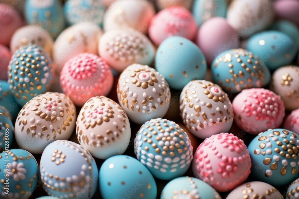 Easter eggs with intricate designs Easter eggs with intricate designs