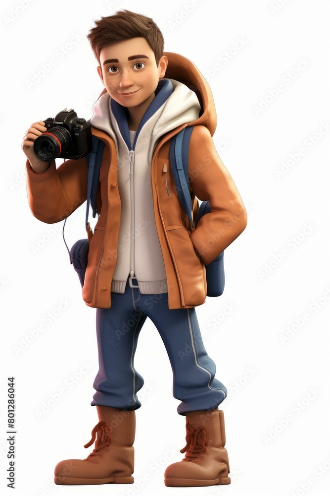 Young Photographer with Brown Hair and Blue Eyes Young Photographer with Brown Hair and Blue Eyes
