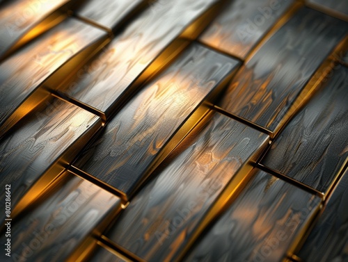 Pattern, color and texture - a metal gizmo abstract in gold and copper photo