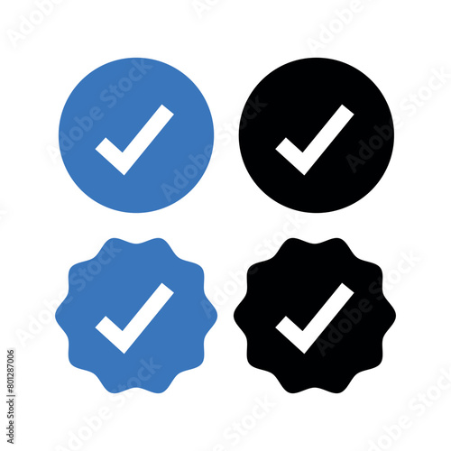 Verified Check Mark Circle And Badge Set
