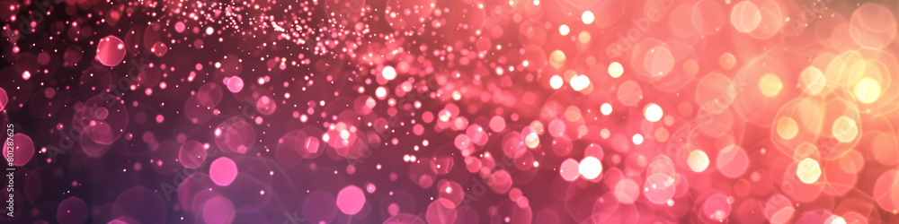 Bright Coral Pink Bokeh Lights and Glitter Sparkle, Ultra High Definition Quality on Abstract Background