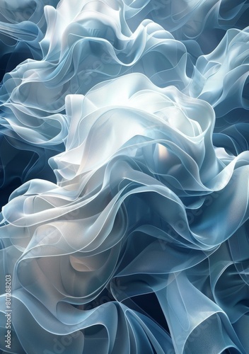 Blue and white abstract painting