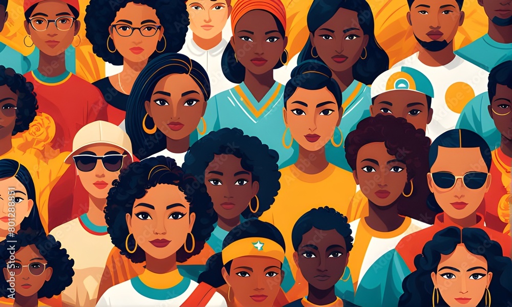 large multiethnic group together, diversity and multiculturalism concept, vector illustration design. Generative AI large multiethnic group together, diversity and multiculturalism concept, vector illustration design. Generative AI