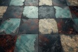 Grunge seamless texture of ceramic tiles with scratches and scuffs