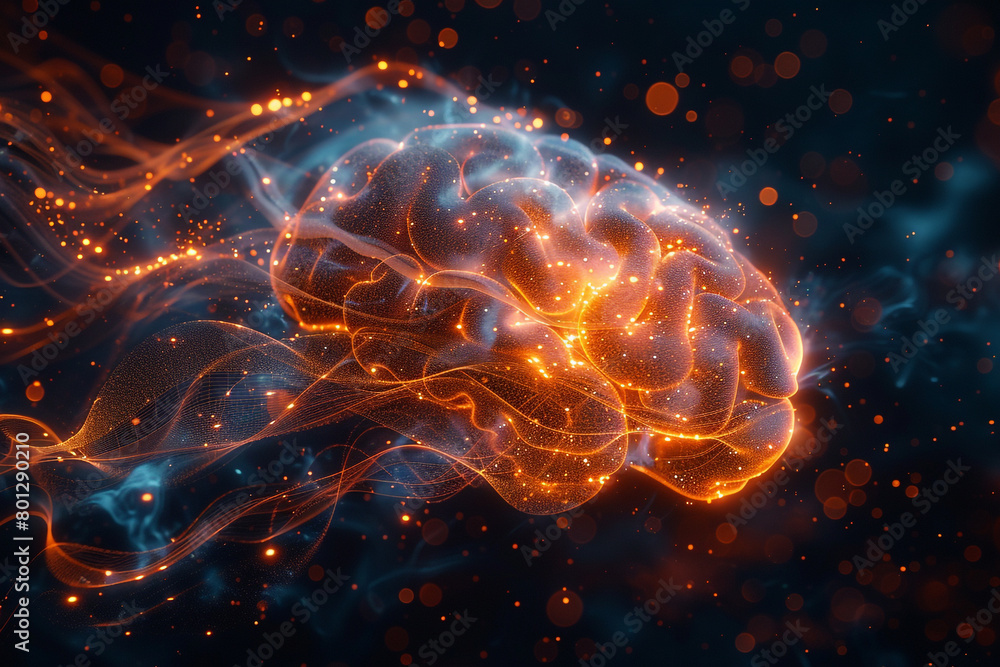 Complex network of glowing algorithms, resembling a digital brain in operation, set against a deep black space. Complex network of glowing algorithms, resembling a digital brain in operation, set against a deep black space.