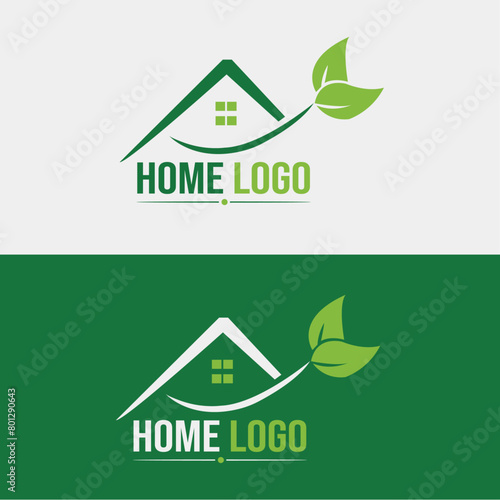eco house icon Vector green eco house logo concept
