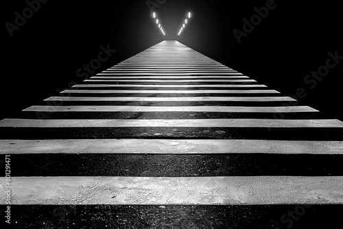 abstract perspective flat black and white stripes professional photography