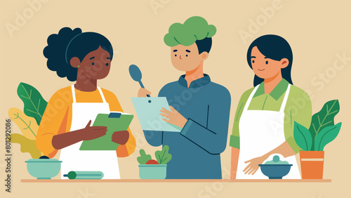 Participants eagerly take notes as the instructor shares tips for making tender slowcooked collard greens a beloved side dish in Juneteenth feasts.. Vector illustration