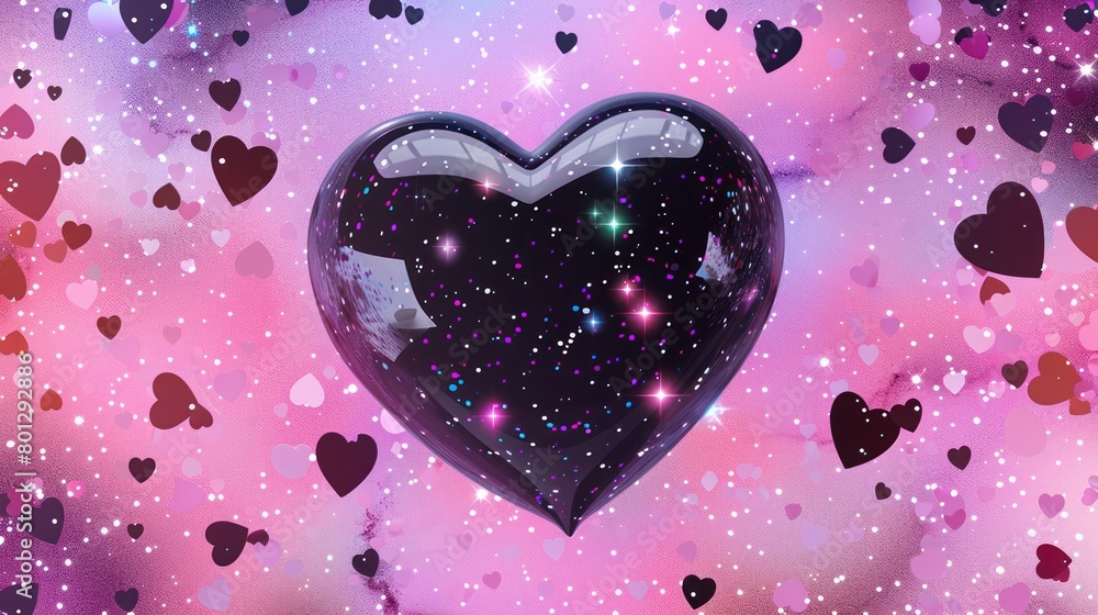 Heart Shape with Background of Pink and Purple