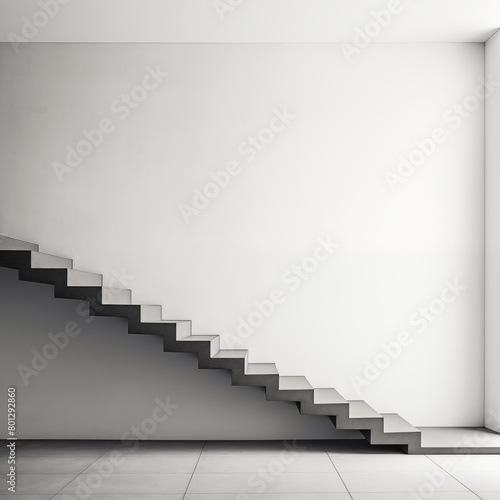 staircase in the room in minimalistic style 