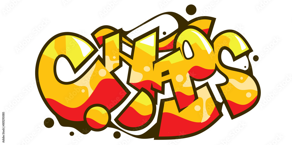 Fototapeta premium Chaos word graffiti text font sticker