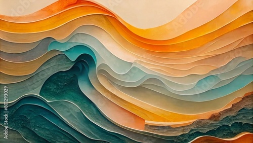 abstract watercolor painting of undulating waves, with muted colors and soft gradients. 