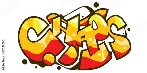 Chaos word graffiti text font sticker