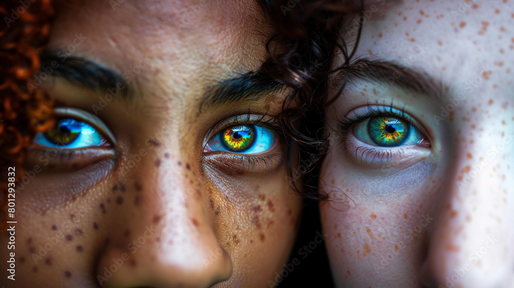 A close-up of a woman's eyes showcasing diversity, representing the uniqueness and individuality of each person regardless of race, ethnicity, or background.