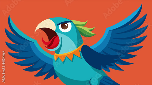 With its beak open wide a propaganda parrot spews out messages of division and hatred to anyone who will listen..