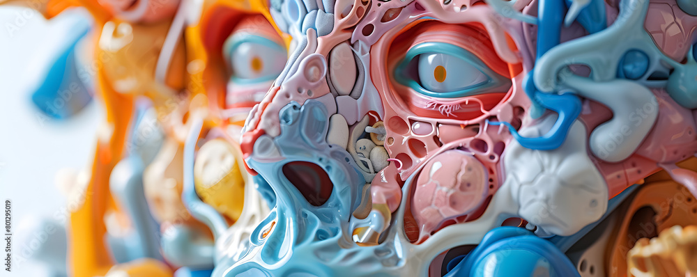 Fototapeta premium The image shows a close-up of a human face