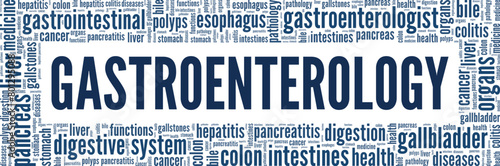 Gastroenterology word cloud conceptual design isolated on white background.