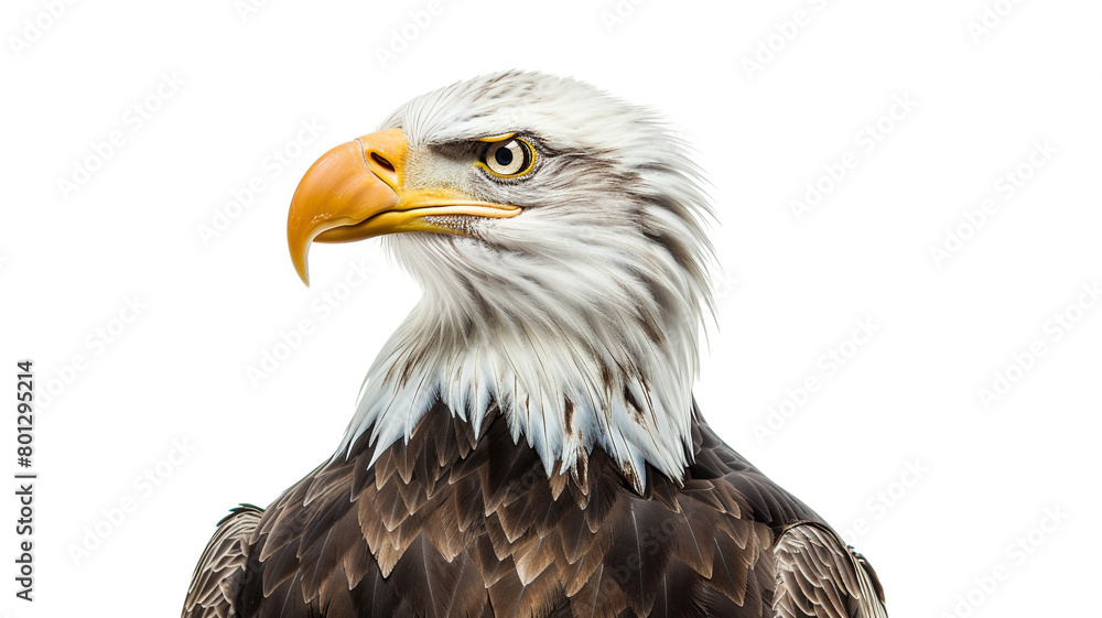 Obraz premium Bald eagle portrait isolated on white background