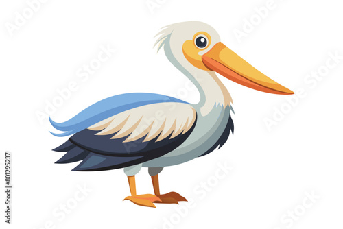 Pelican flat vector illustration on white background