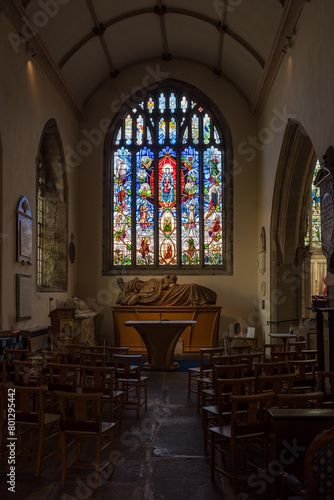 Jesse and the Jesse Window, in the Abergavenny Priory Church of St Mary, a quiet place of pray next to the busy market town.