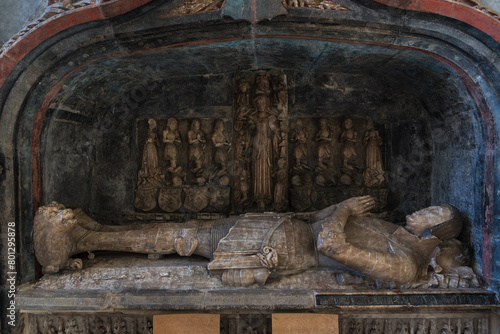 Image of Sir Richard Herbert of Eywas tomb, 1510, in St Mary's church, Abergavenny, Wales, UK