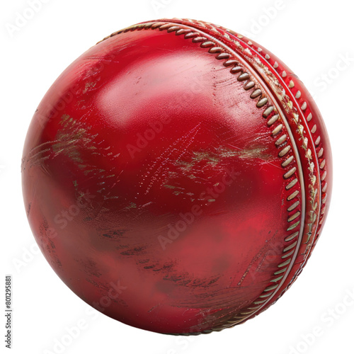 Cricket red ball isolated on transparent background